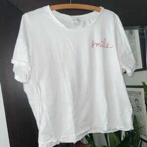 Ella Moss Women’s White Smile Shirt, XXL